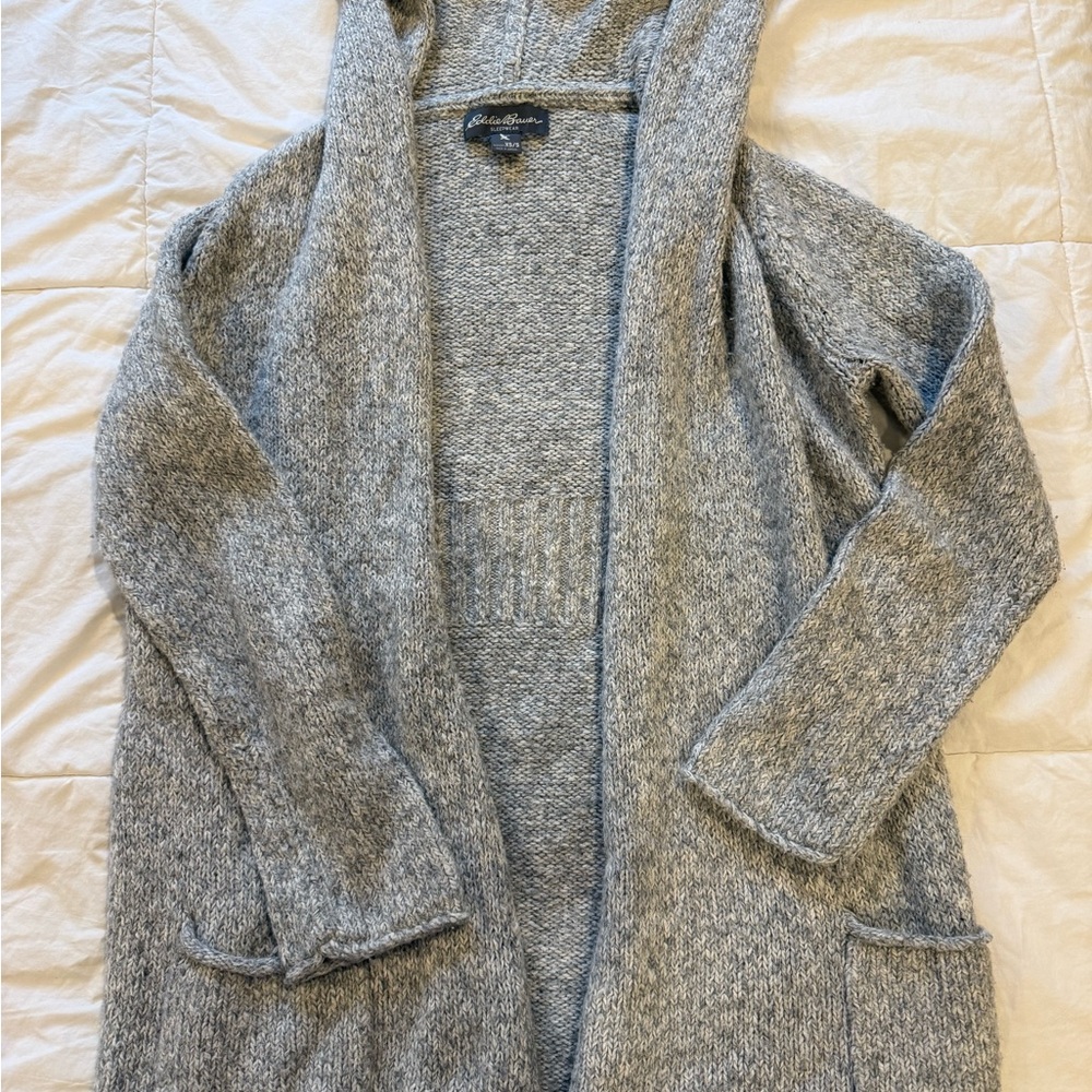 Eddie Bauer Gray Hooded Sleepwear Cardigan